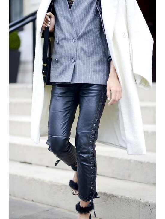 Isabel Marant Pants - ISABEL MARANT FOR H&M NAPA LEATHER LACE UP CORSET MOTO CROPPED PANT~ 4